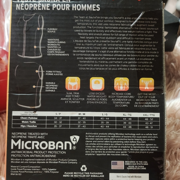 NWOT SaunaFX by Saunatek Men's XXL Neoprene Sauna Vest - Picture 9 of 9